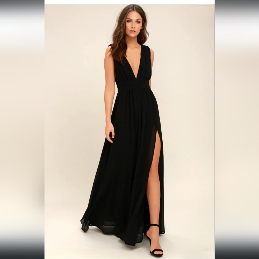 Lulus NEW Heavenly Hues Black Maxi Dress🤍